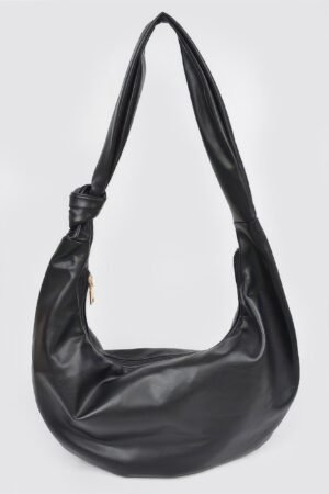 Faux Leather Hobo Bag