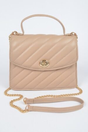 Quilted Top Handle Flap Bag