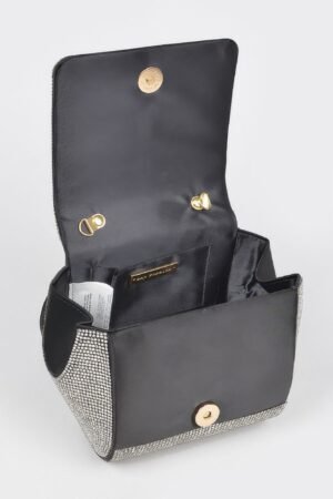Rhinestone Wrist Band Flap Clutch
