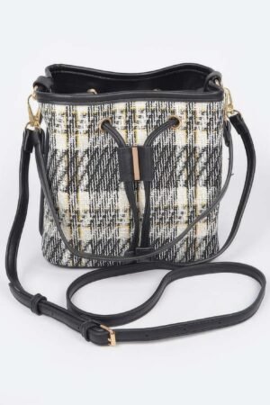 Tweed Plaid Bucket Bag