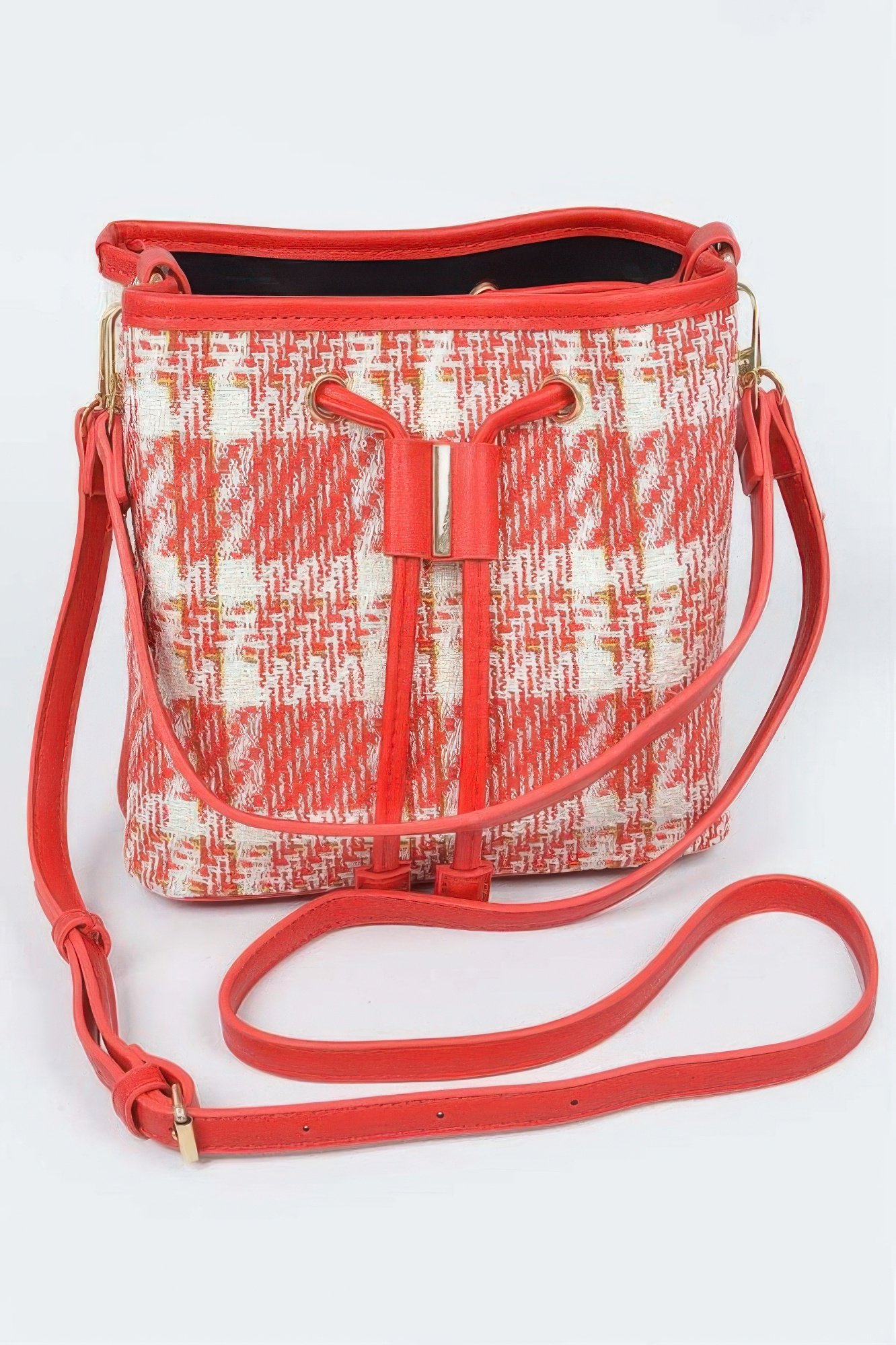 Tweed Plaid Bucket Bag Tweed Plaid Bucket Bag - Image 2