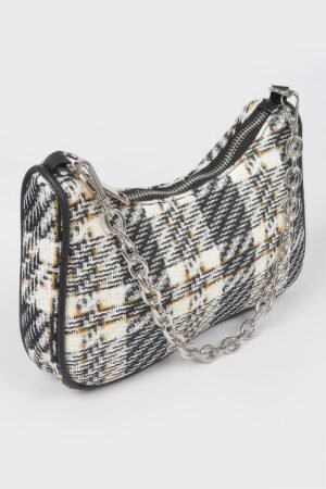 Tweed Plaid Shoulder Bag W/airpod Purse Tweed Plaid Shoulder Bag W/airpod Purse