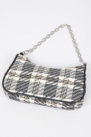 Tweed Plaid Shoulder Bag W/airpod Purse Tweed Plaid Shoulder Bag W/airpod Purse