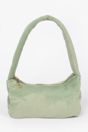 Solid Faux Fur Shoulder Bag