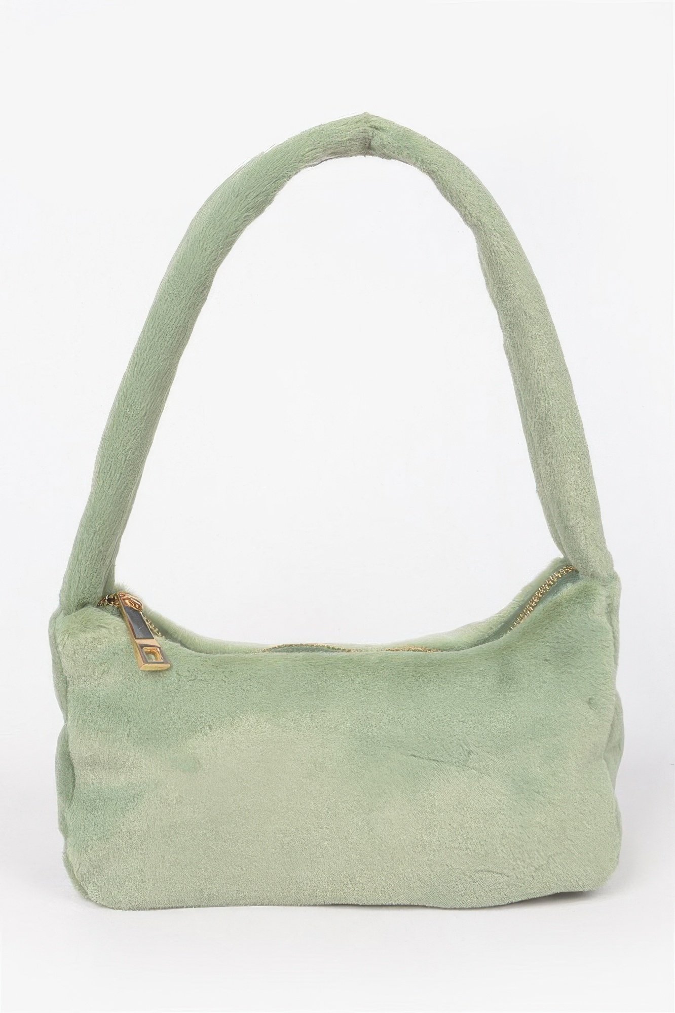 Solid Faux Fur Shoulder Bag Solid Faux Fur Shoulder Bag