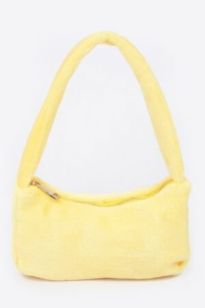 Solid Faux Fur Shoulder Bag Solid Faux Fur Shoulder Bag