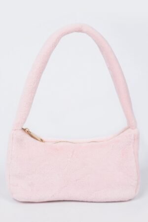Solid Faux Fur Shoulder Bag Solid Faux Fur Shoulder Bag