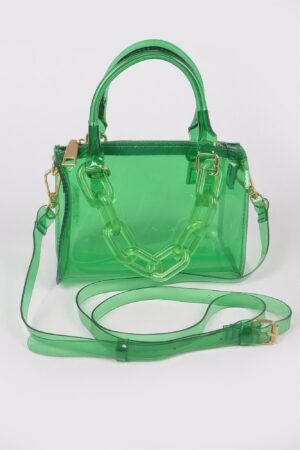 Transparent Mini Duffle Bag W/acrylic Chain