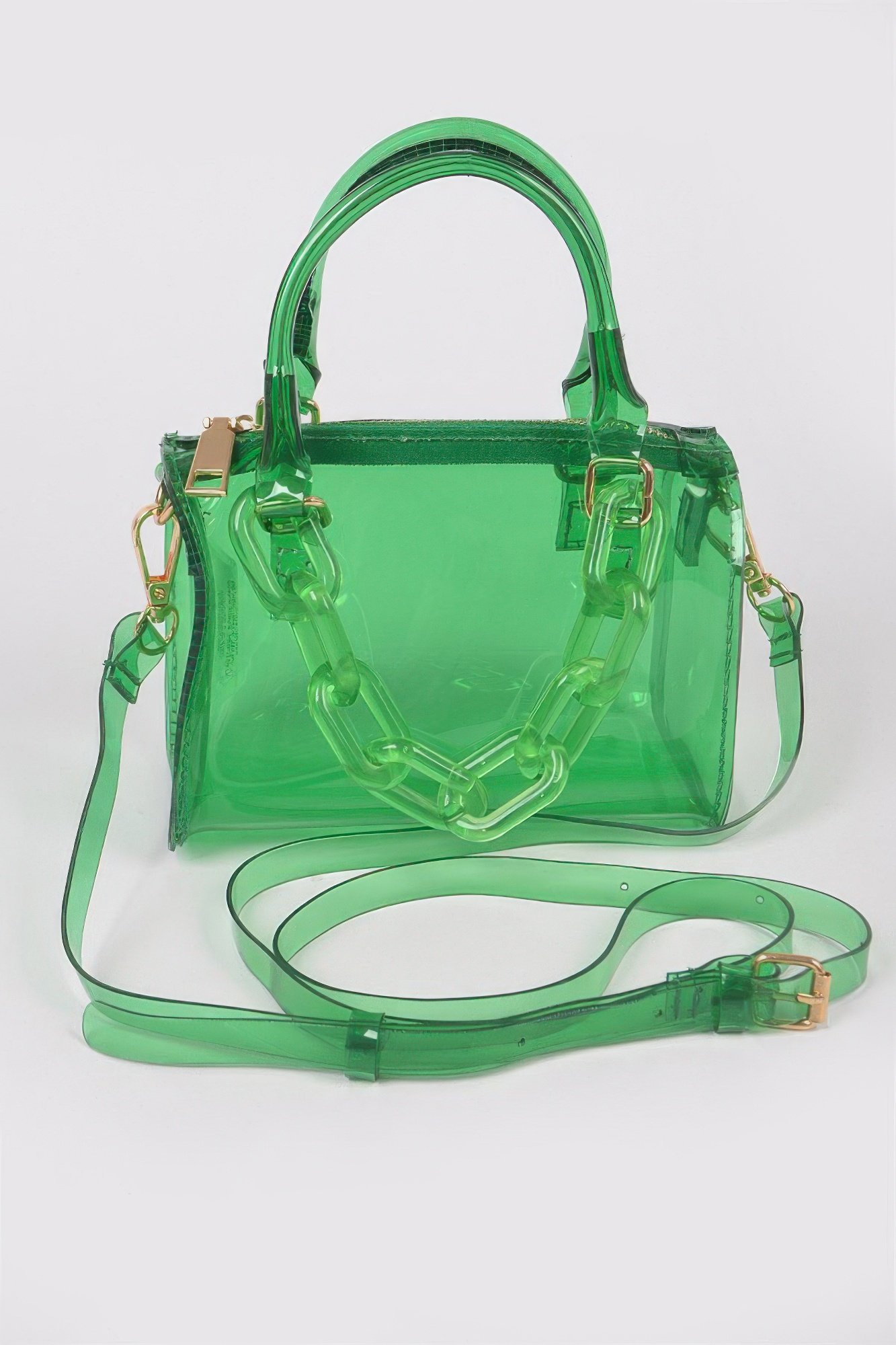 Transparent Mini Duffle Bag W/acrylic Chain Transparent Mini Duffle Bag W/acrylic Chain
