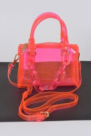 Transparent Mini Duffle Bag W/acrylic Chain Transparent Mini Duffle Bag W/acrylic Chain