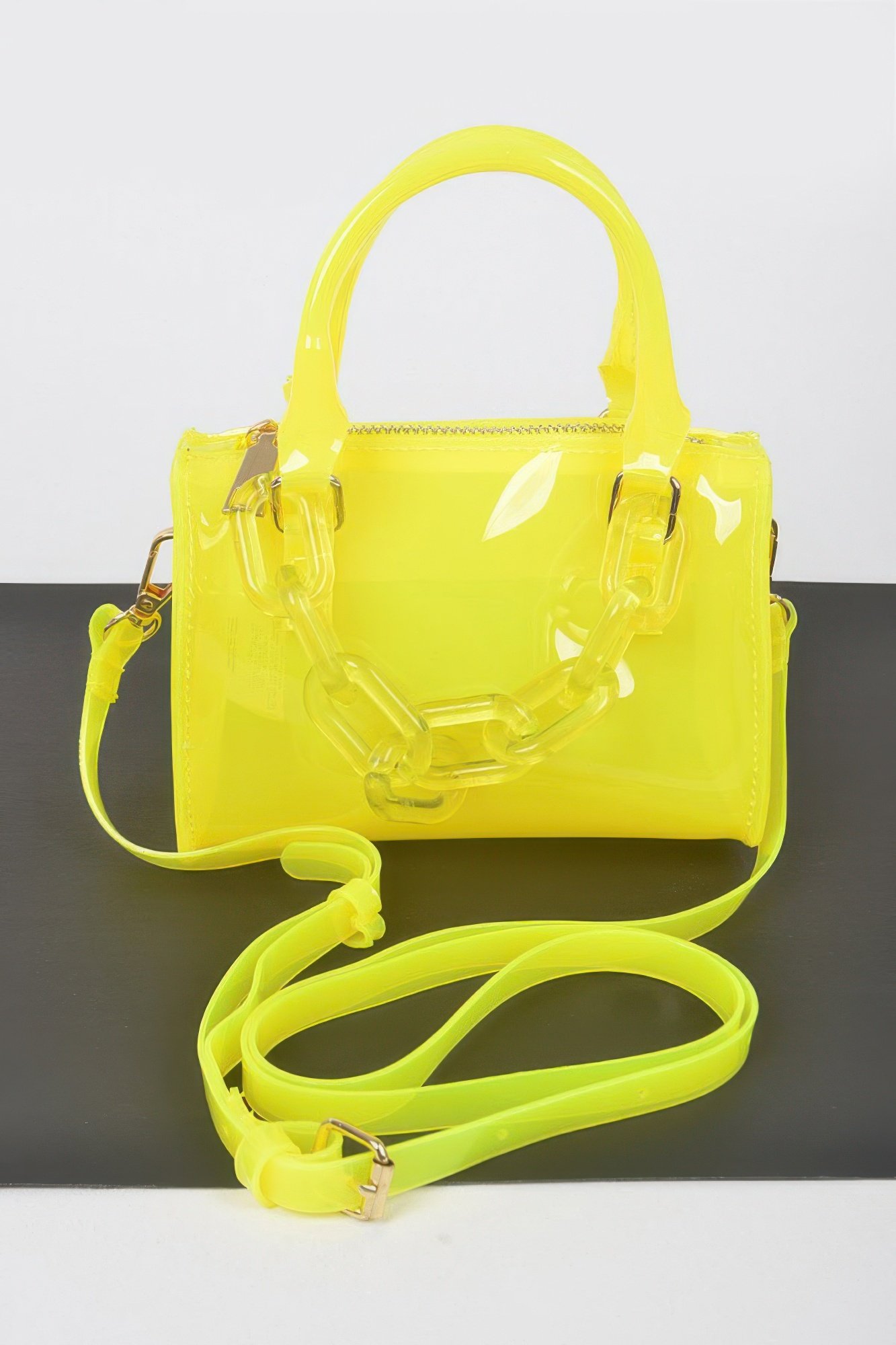 Transparent Mini Duffle Bag W/acrylic Chain Transparent Mini Duffle Bag W/acrylic Chain - Image 3