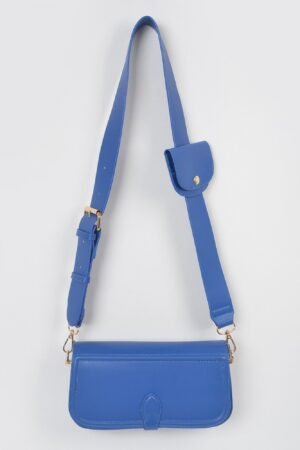Faux Leather Crossbody Bag W/mini Pouch