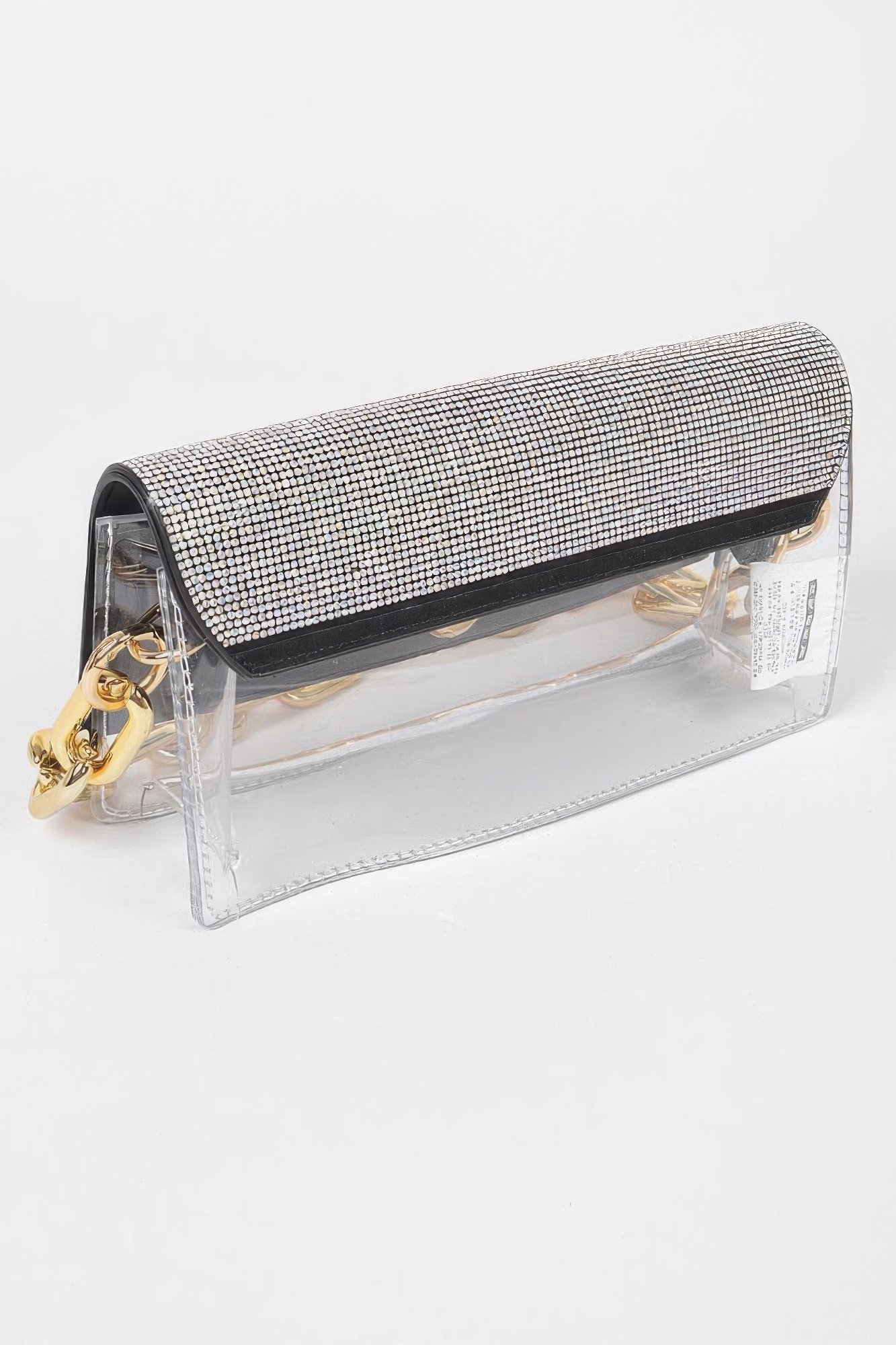 Rhinestone Clear Bag W/link Chain Rhinestone Clear Bag W/link Chain - Image 3