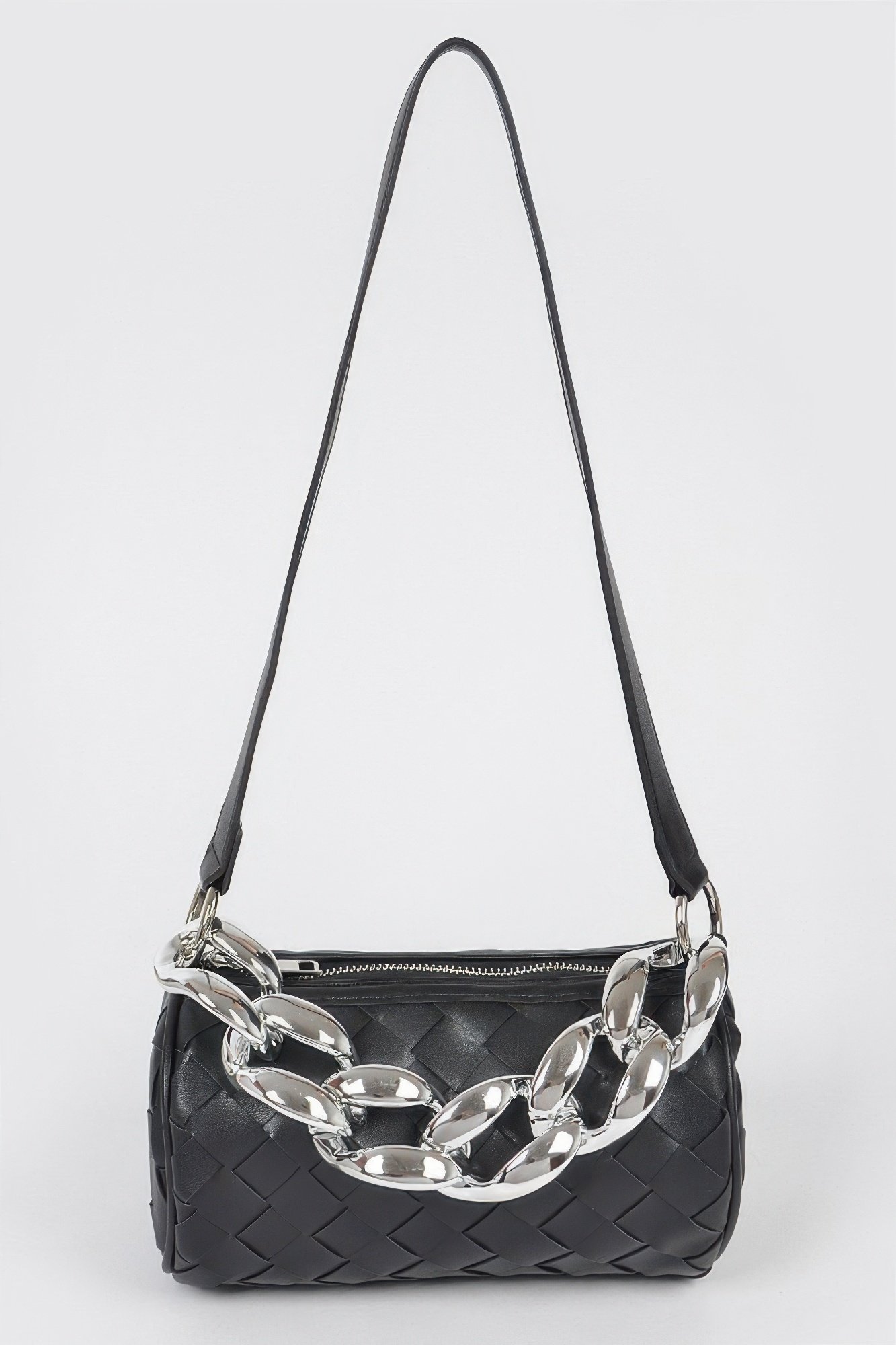 Braided Crossbody Bag W/oversized Chain Braided Crossbody Bag W/oversized Chain - Image 6