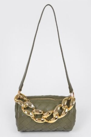 Braided Crossbody Bag W/oversized Chain Braided Crossbody Bag W/oversized Chain