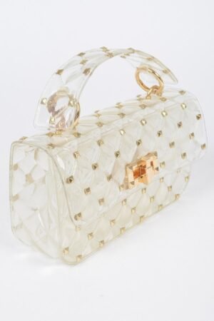 Glossy Stud Cross Chain Body Clutch Glossy Stud Cross Chain Body Clutch