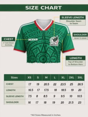 Womens Cropped Mexico Jersey Womens Cropped Mexico Jersey