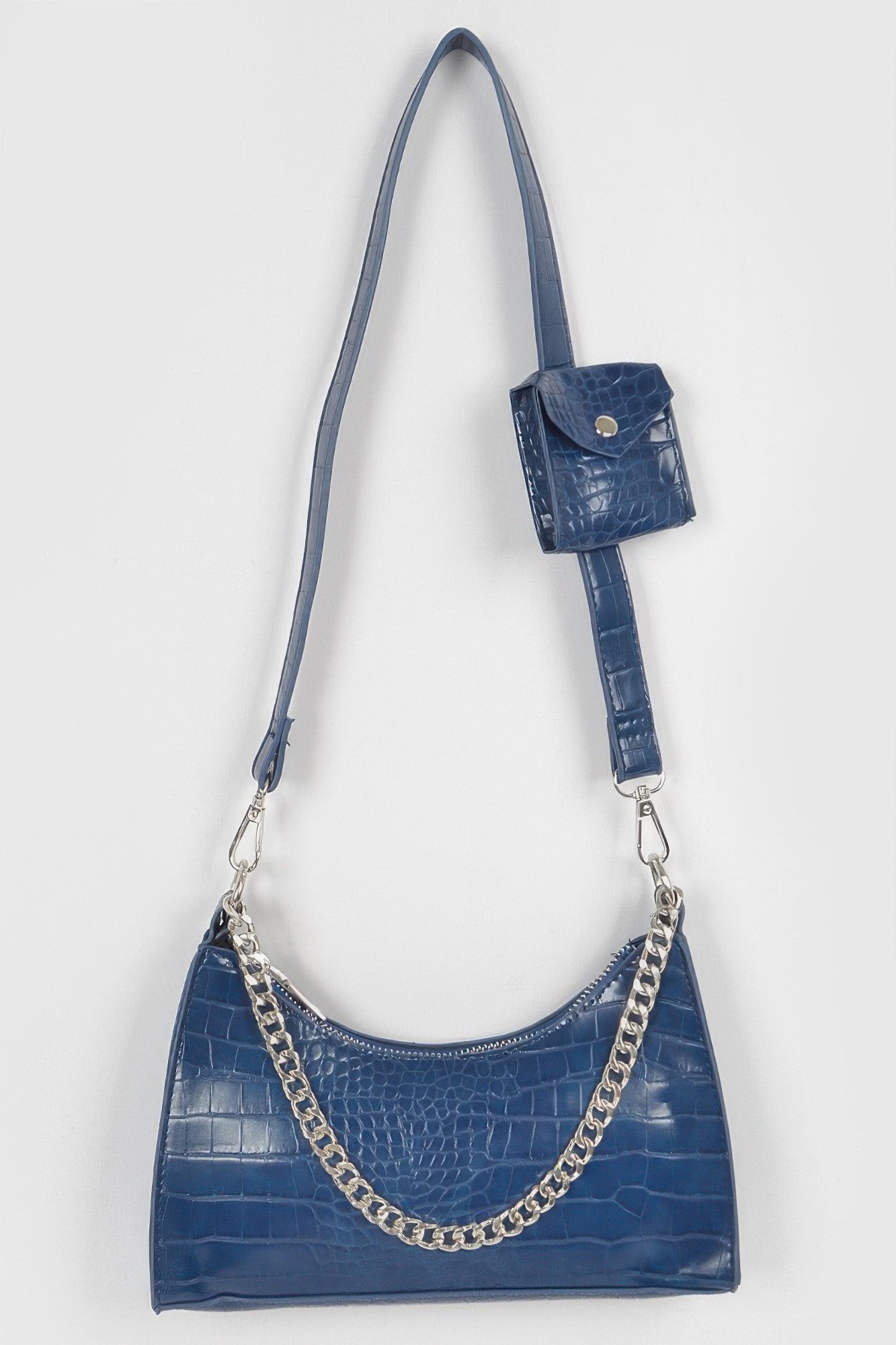 Faux Croc Chain Crossbody Bag W Airpod Purse Faux Croc Chain Crossbody Bag W Airpod Purse