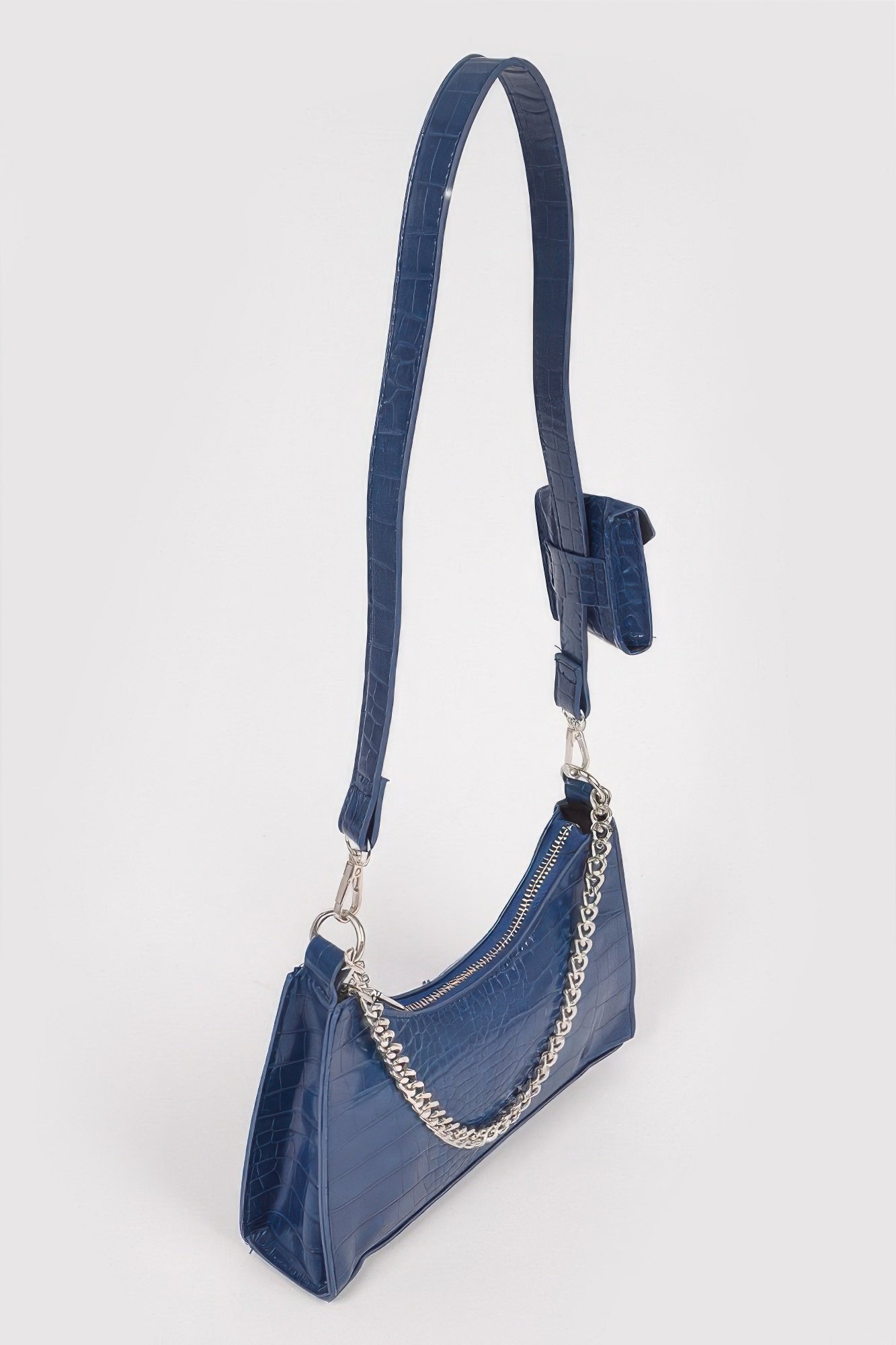 Faux Croc Chain Crossbody Bag W Airpod Purse Faux Croc Chain Crossbody Bag W Airpod Purse - Image 2
