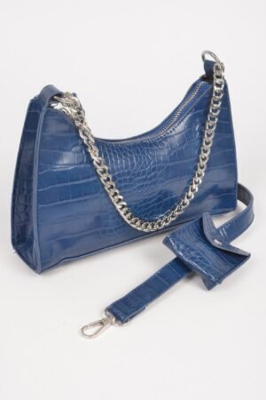 Faux Croc Chain Crossbody Bag W Airpod Purse Faux Croc Chain Crossbody Bag W Airpod Purse