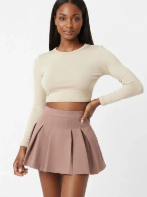 Essential High-waist Pleated Mini Skirt
