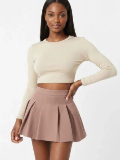 Essential High-waist Pleated Mini Skirt