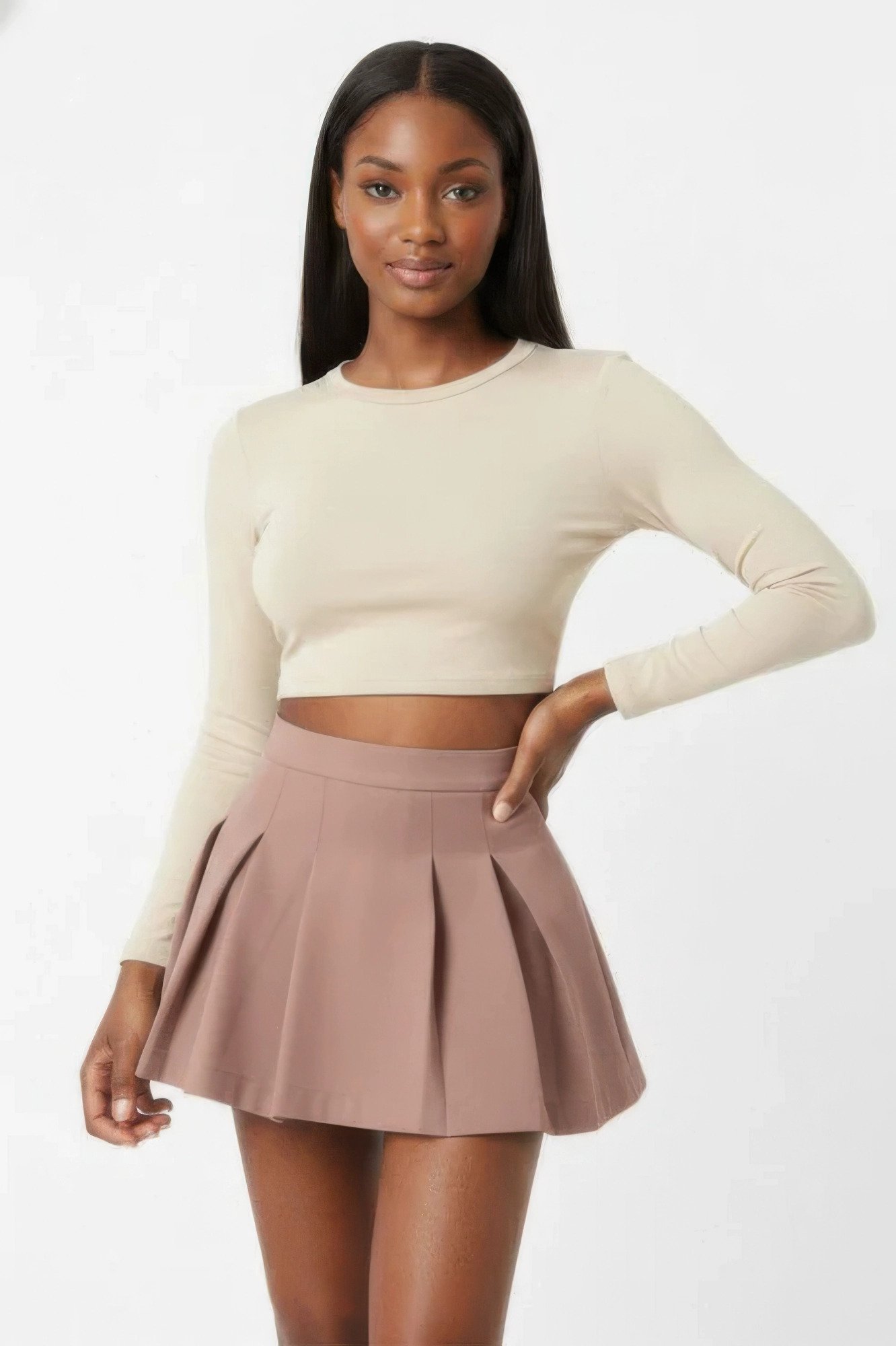 Essential High-waist Pleated Mini Skirt Essential High-waist Pleated Mini Skirt
