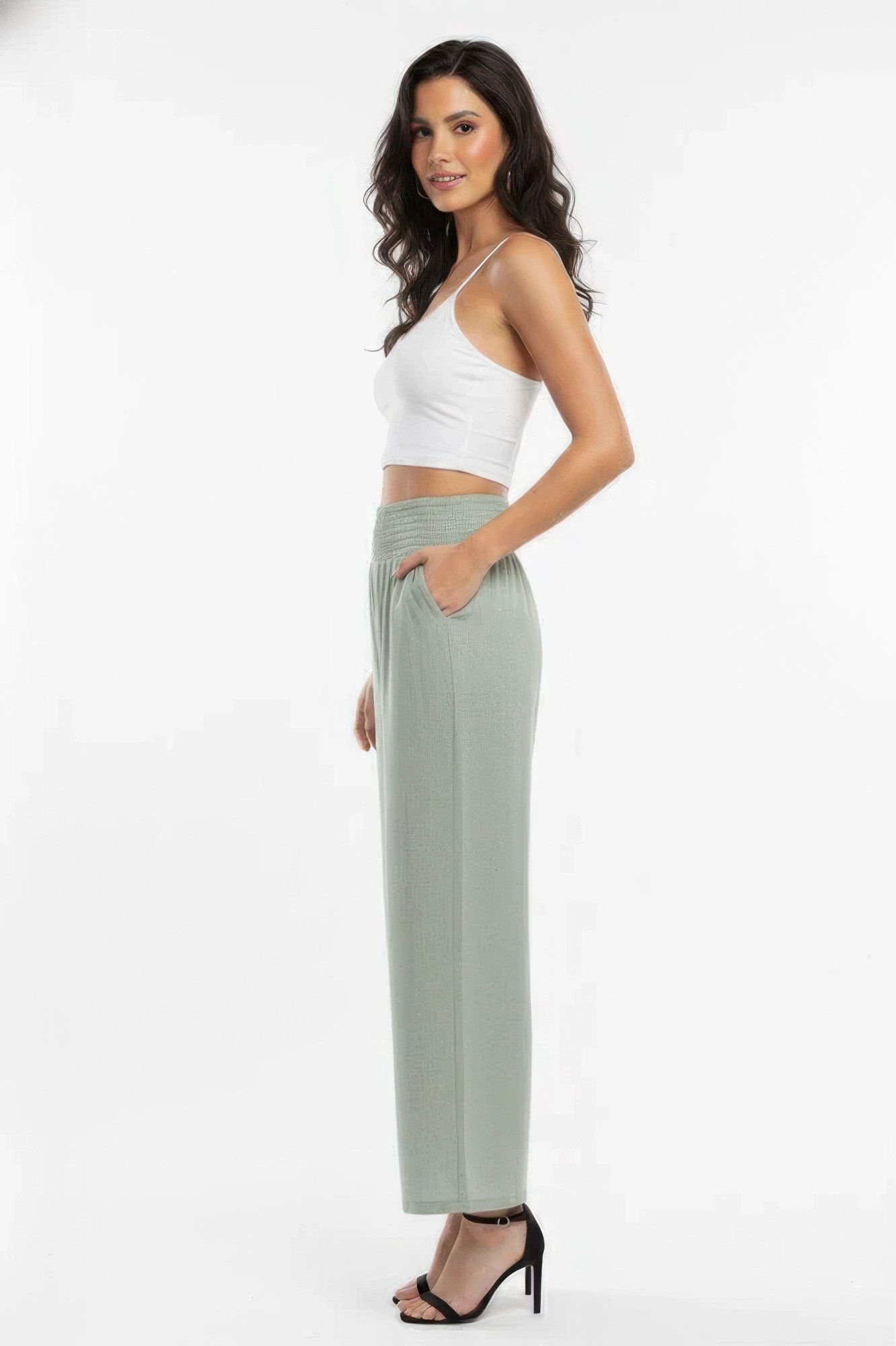 Lightweight High-waisted Wide-leg Lounge Pants Lightweight High-waisted Wide-leg Lounge Pants - Image 4