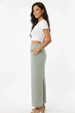 Relaxed Fit 100% Cotton Wide-leg Pants With Side Pockets Relaxed Fit 100% Cotton Wide-leg Pants With Side Pockets
