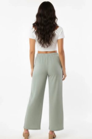 Relaxed Fit 100% Cotton Wide-leg Pants With Side Pockets Relaxed Fit 100% Cotton Wide-leg Pants With Side Pockets