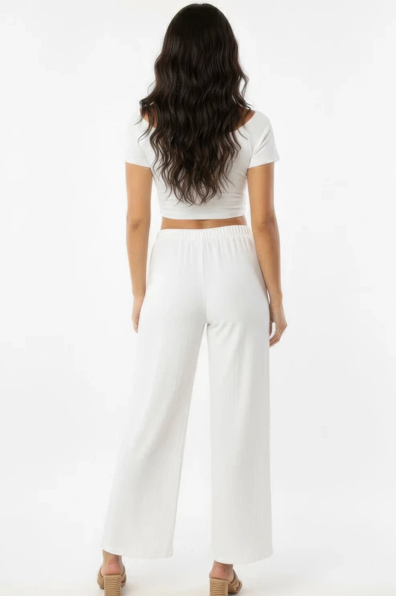 Relaxed Fit 100% Cotton Wide-leg Pants With Side Pockets Relaxed Fit 100% Cotton Wide-leg Pants With Side Pockets - Image 9