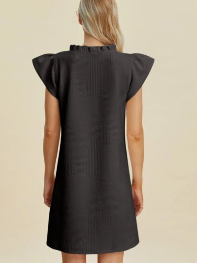 Double Take Full Size Ruffled V-Neck Cap Sleeve Dress a2bc5ddc-eb69-4ca6-a21e-a749c783ce03-Max