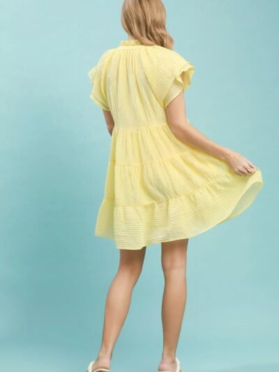 Umgee Tiered Ruffle Sleeve Textured Mini Dress a5285828-dea2-408e-bc19-df23d32cae73-Max-Origin