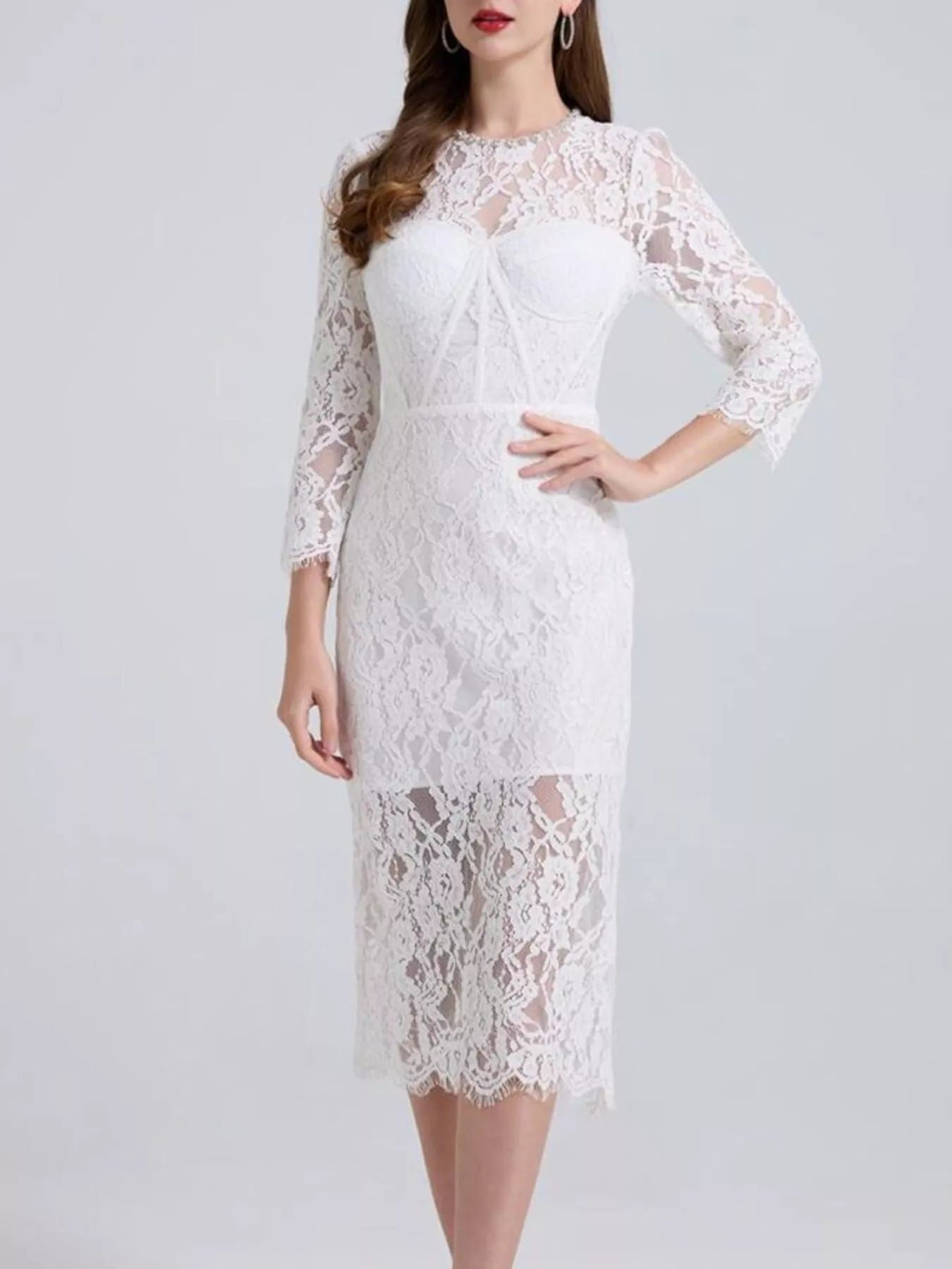 Lace Long Sleeve Midi Dress a7b2755f-3843-4f2b-b010-85dc5bf11904-Max-Origin