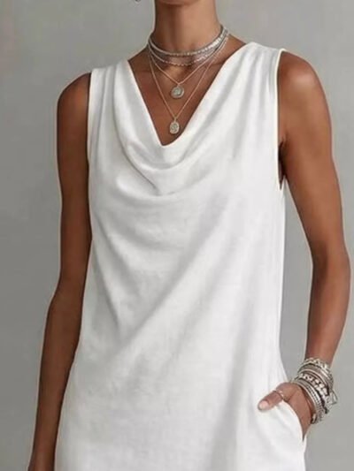 Casual Sleeveless Cowl Neck Mini Dress aafed577-29ba-41b3-91b5-be9d6447dd72-Max-Origin