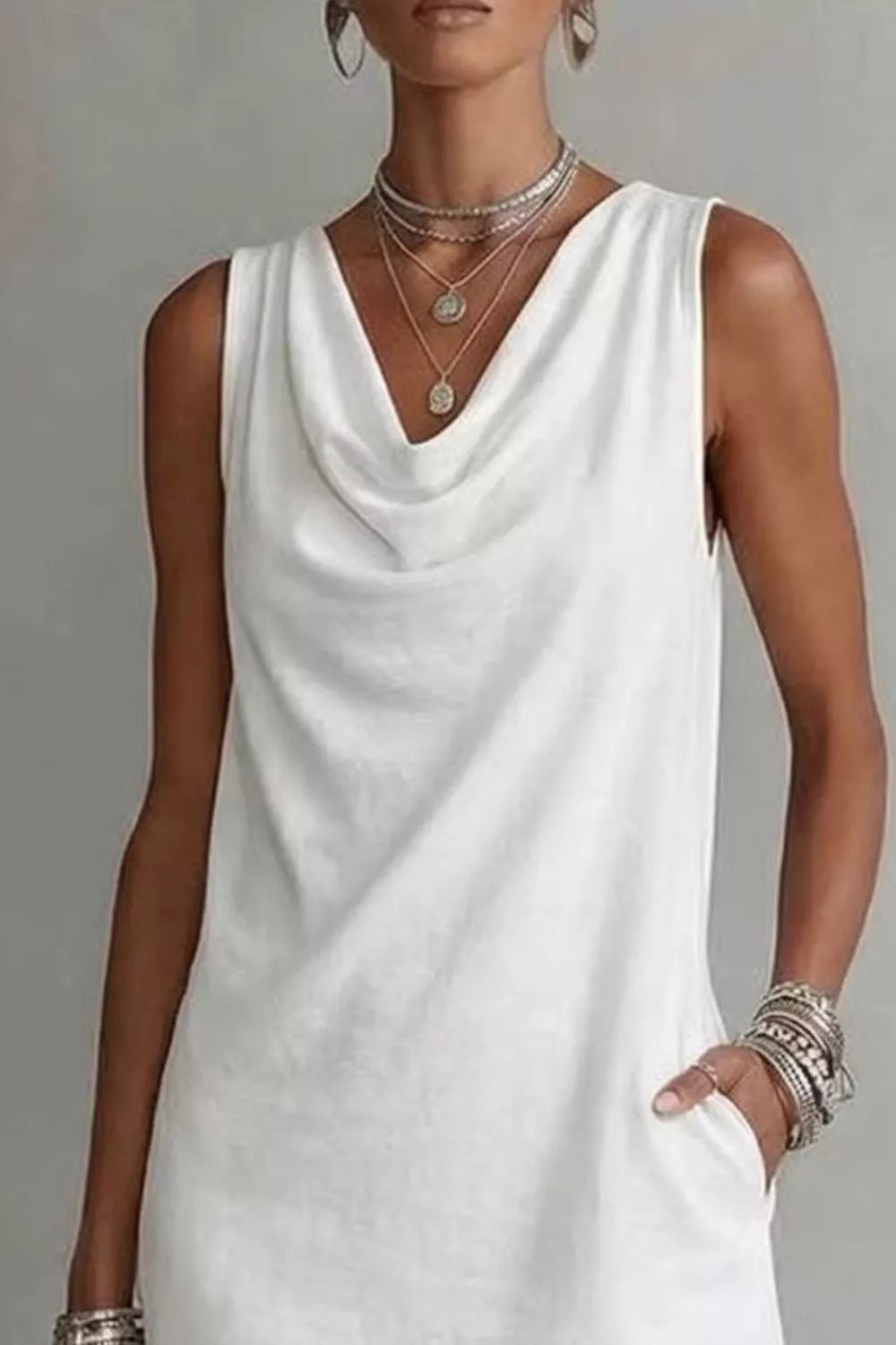 Casual Sleeveless Cowl Neck Mini Dress aafed577-29ba-41b3-91b5-be9d6447dd72-Max-Origin