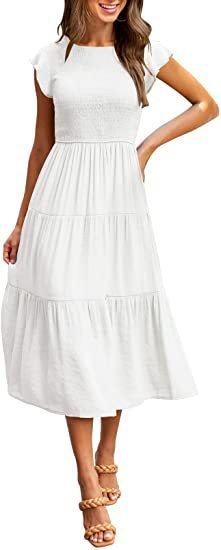 Gathered Layered Short Sleeve Swing Dress Gathered Layered Short Sleeve Swing Dress - Image 4
