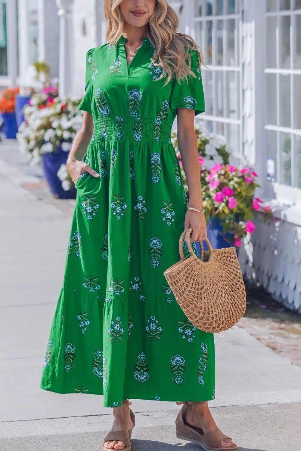 Floral Print Smocked Waist Maxi Dress 52a3eac2-8c54-4ee8-adc6-8e797d802a2c-Max-Origin