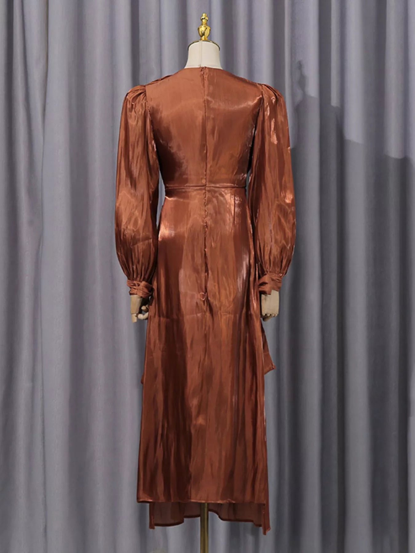 Front Twisted Draped Long Sleeve Maxi Dress bc450f4e-ba26-40d5-89a2-ffa963c66e7d-Max-Origin