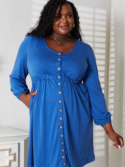 Double Take Scoop Neck Empire Waist Long Sleeve Magic Dress c3f082f686e4439180f57959e4499093-Max