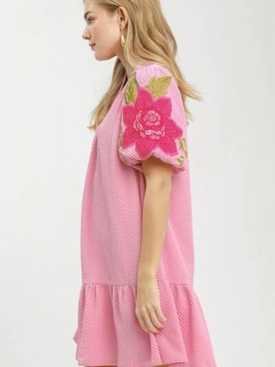 Umgee Floral Embroidered Textured Jacquard Dress cafaba93-46c3-45fb-b776-e4ecb8531110-Max-Origin