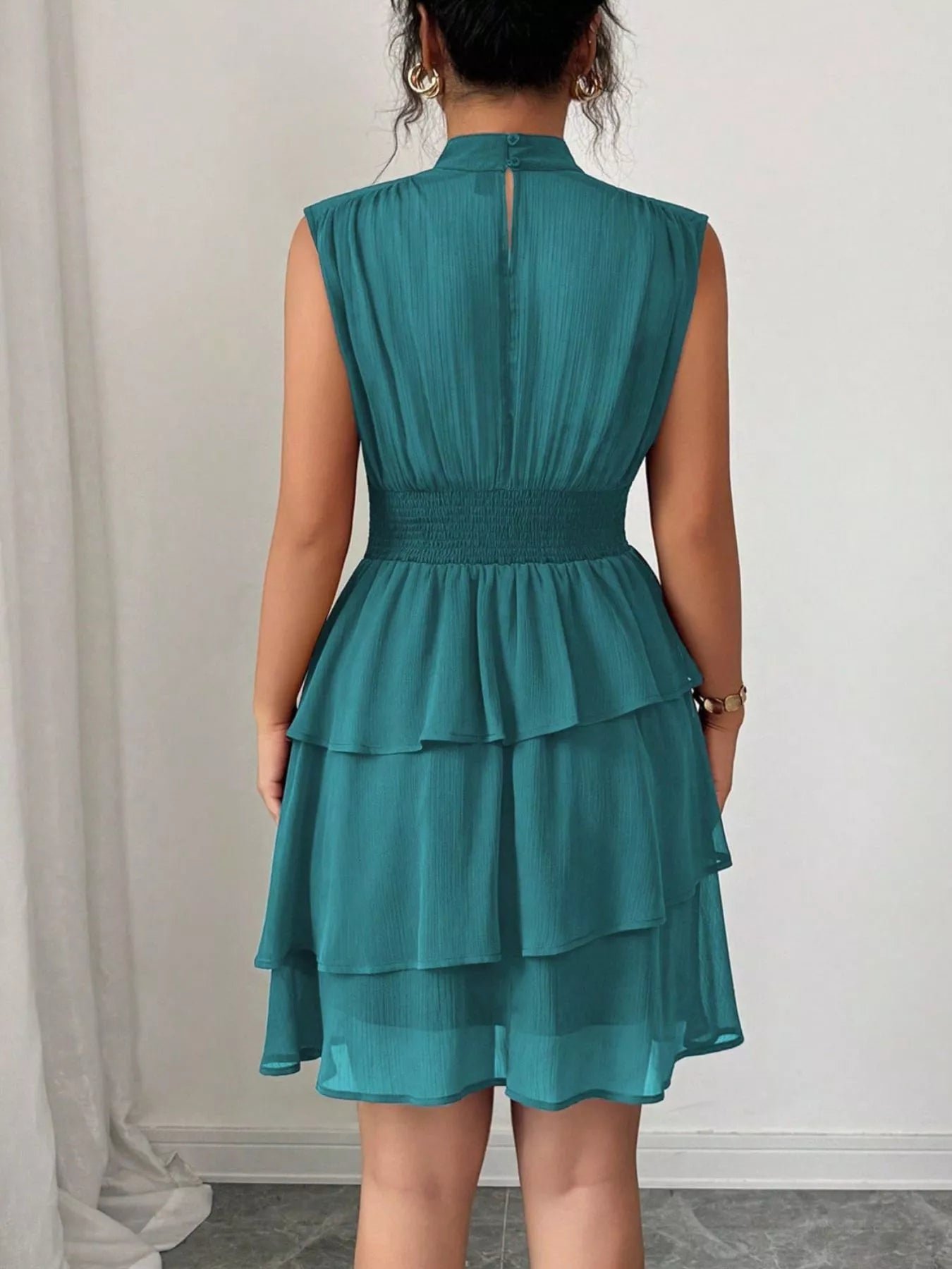 Sleeveless Mock Neck Layered Ruffle Dress cbe3260c-79e7-4296-baa5-c7ec4f518b62-Max-Origin