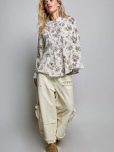 POL Floral Lace Trim Pintuck Button-Down Shirt ce3fd158-8aac-41a5-9e66-7fd5bf991034-Max-Origin