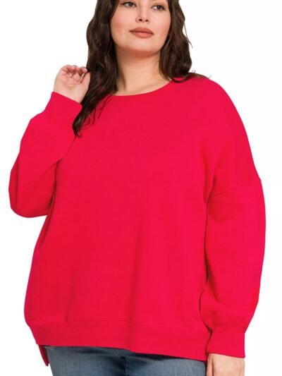 Zenana Full Size Fleece Hi-low Boyfriend Sweatshirts with Pockets Plus Size d18fef224318431f8bb80eecd0da3bb3-Max-Origin