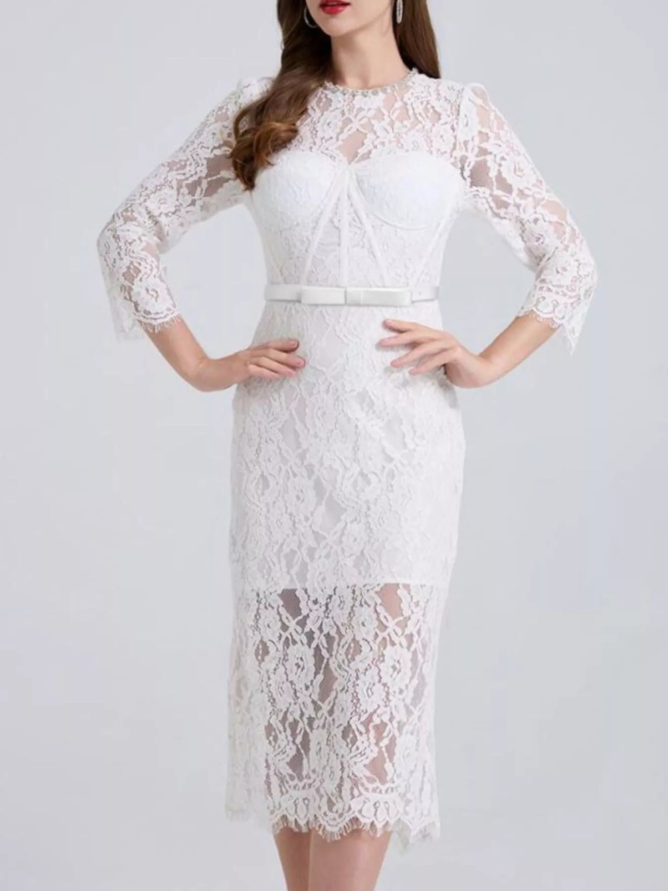 Lace Long Sleeve Midi Dress d19f2b28-e67a-4ab0-953c-221da75a1c47-Max-Origin