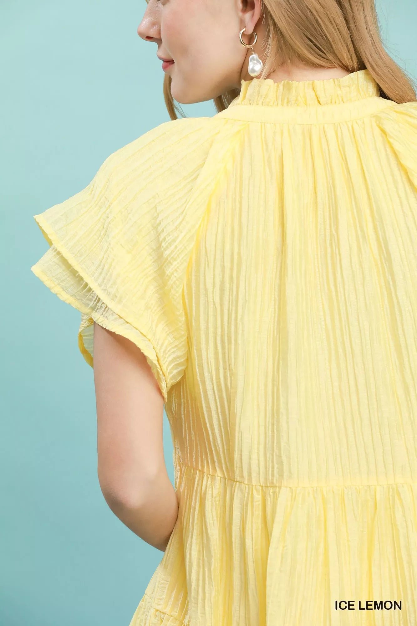 Umgee Tiered Ruffle Sleeve Textured Mini Dress d9e8c191-4b52-40db-bdc7-090235fa60b7-Max-Origin