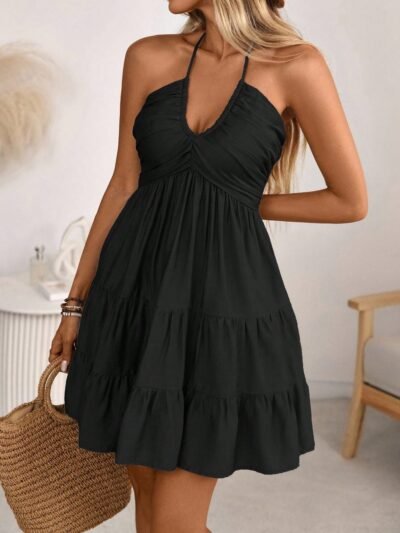 Smocked Halter Neck Tiered Dress da086cf8-218e-4c78-b307-1c3a0221fa26-Max