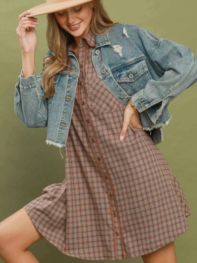 Umgee Plaid Button Down Oversized Shirt Dress 71a6c5bc-ffe9-400b-84af-b6035d753db7-Max-Origin
