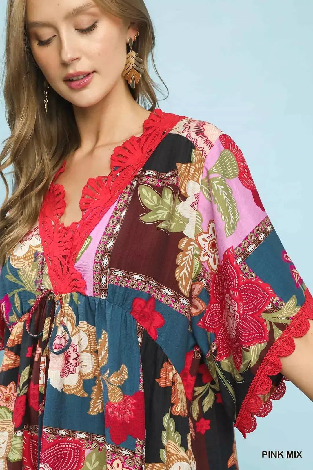 Umgee Abstract Print V-Neck Mini Dress ded95fdf-77f9-4152-b228-0b075d3ffdd9-Max-Origin