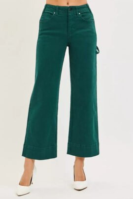 High Rise Wide Leg Crop Jeans